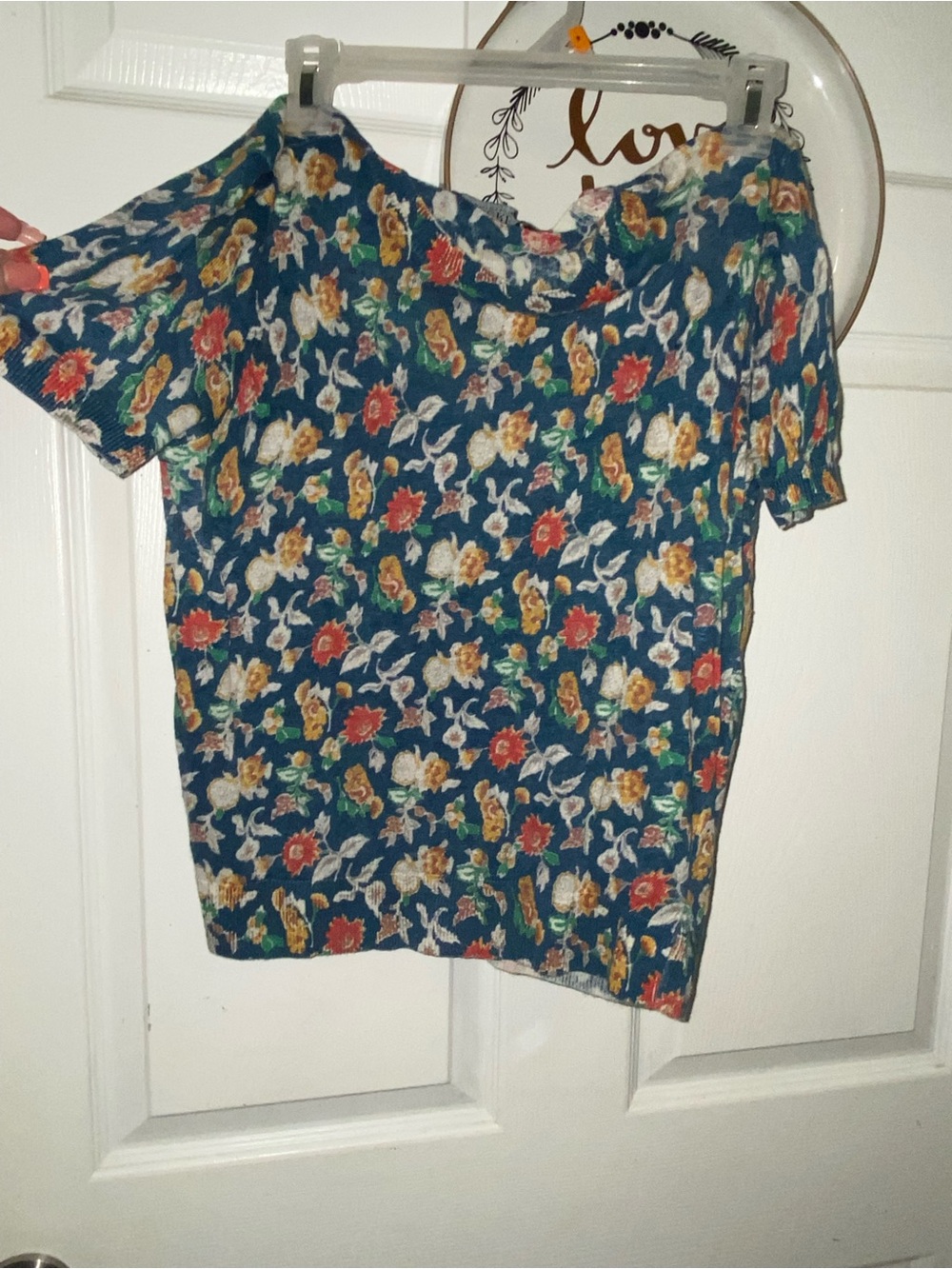 Ralph Lauren Blue Floral Short Sleeve Tee